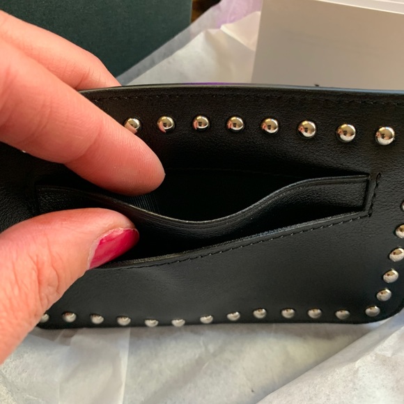 Authentic MULBERRY ENGLAND Calf leather/studs card/phone holder - Picture 3 of 13